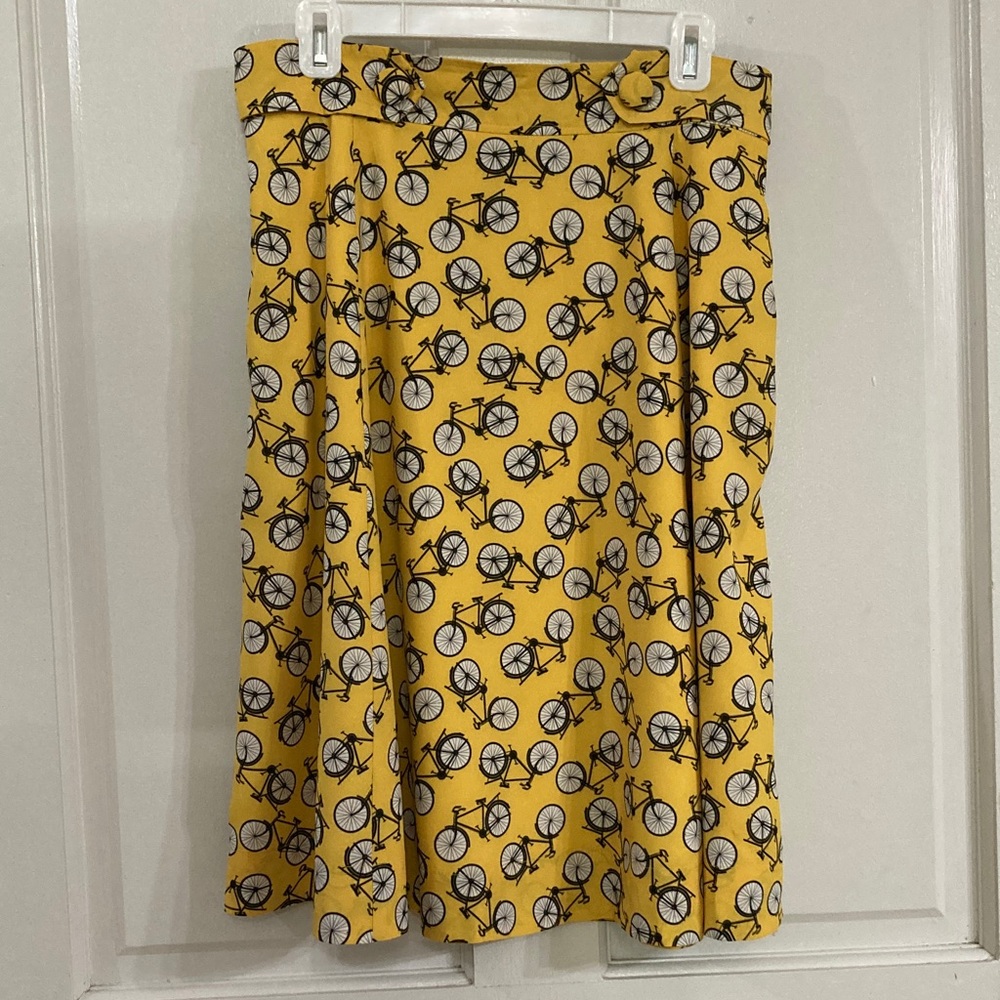 Yellow Bicycle Print Skirt